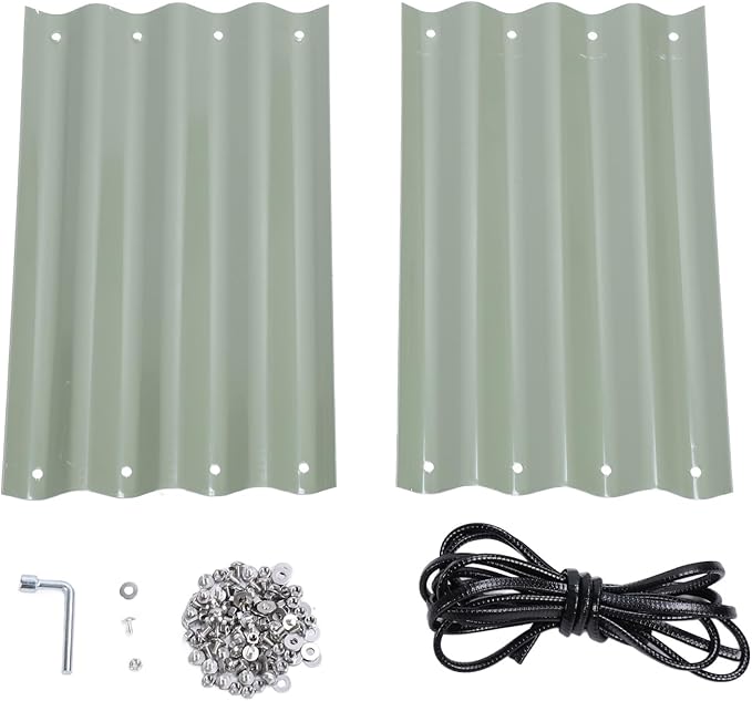 2pcs Raised Garden Bed Panels 304 Stainless Steel Rubber Oval Large Patio Ground Planter Box Metal Raised Planter Bed Kit for Home School Farm Agricultural Sites (Light Green)