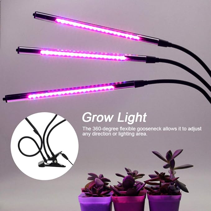 Fafeicy 30W USB 3 Tube Flexible LED Plant Grow Light Full Spectrum Grow Lamp with Indoor Plants