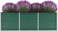 Garden Raised BedRectangular Garden PlanterPlant Elevated Garden Box Gardening PotsPlantersfor Backyard Patio Balcony Garden Galvanized Steel 94.5x31.5x31.3 Green