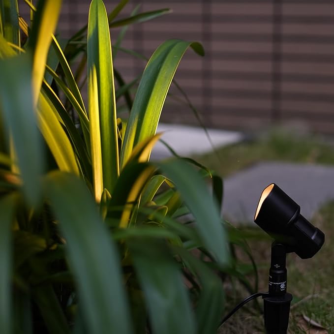 Malibu LED Low Voltage Landscape Spotlight 9W Cast Metal Oil Rubbed Bronze Finish Floodlight 300 Lumen 2700K Warm White with Connector and Spike Stake for Outdoor Use 8406-2620-01