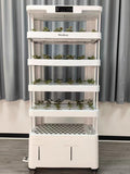 WooRoot Hydroponic Growing System 5-Tier NFT Tower with 148 Pods 100W Full-Spectrum LED Grow Lights Dual Water Reservoirs Smart Timer Control for Indoor Home Education &amp Commercial Growing