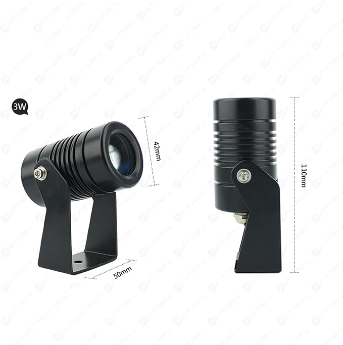 2PCS Led Beam Light - Landscape Lights - Rotation Spotlight 24V/85-265V Spotlight Led Beam Light Outdoor Building Exterior Wall Projector Lights IP67 Waterproof Narrow Beam Spot Light(White3W(DC24