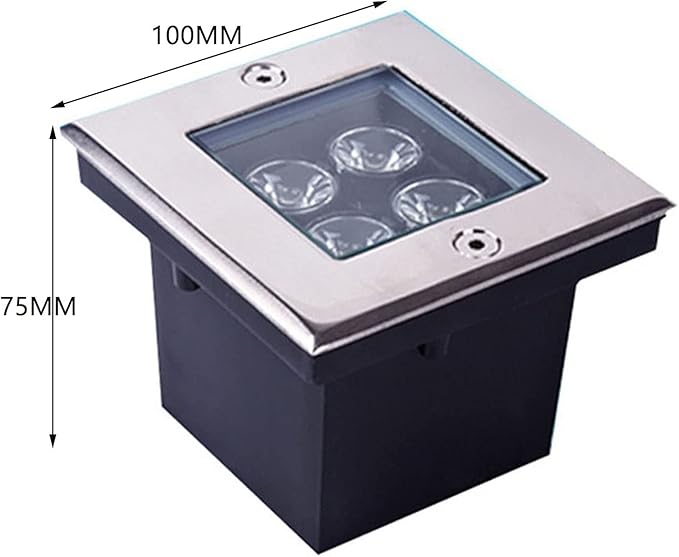 Outdoor Buried Lights - Ground LED Landscape Lamp 4W Tempered Glass Ground Light IP67 Waterproof Ground Recessed Spotlight for Outdoor Garden Patio StreetGreen-4W(- 240V)