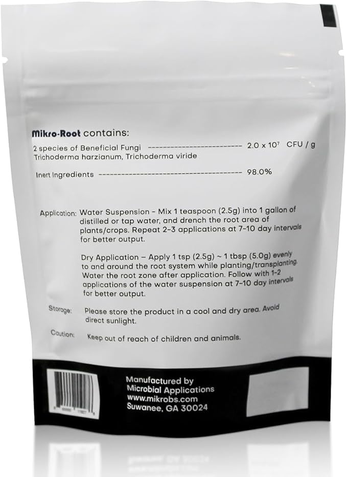 Mikro-Root Trichoderma Fungi for Healthier Root Management. Solubilize Fixed Phosphate in The Soil to be readily Available to Plants (4 oz)