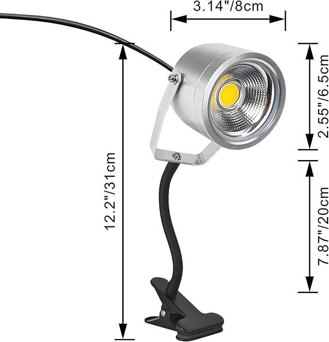 Kiven IP65 Waterproof LED Landscape Up Down Light LED Decorative Spotlight Lamp with Plug-in Cord and Timer for Indoor Outdoor Plants Yard Advertising Board LED Lawn Light - Sliver (10W Cool White)