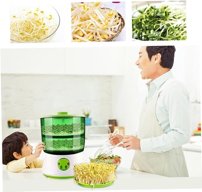 110v Intelligent Dual-Layer Bean Machine for Home Use Automatic Water Circulation Temperature Efficient Hydroponics System