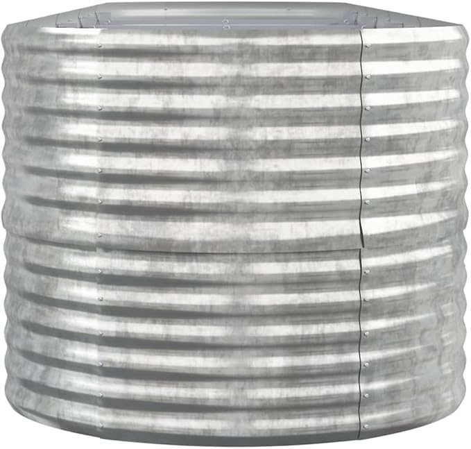SKM Garden Raised Bed Powder-Coated Steel 144.9x31.5x26.8 Silver (21.7 KG/47.74 LBS)