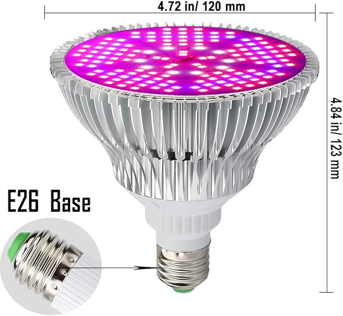 2 Pack LED Grow Light Bulb for Indoor Plants Full Spectrum Grow Lamp MILYN 100W E26 LED Plant Bulb for Seedlings Flowers Greenhouse Vegetable Succulent Houseplants Hydroponic