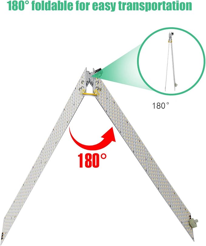 Plant Growing Lamp 180° Foldable Full Spectrum Grow Light with 624 LEDs Greenhouse Light for Indoor Plants Seedlings Hydroponics