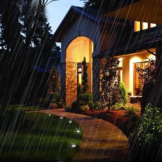 4PCS Round Ground Landscape Light - Outdoor Patio Spotlight 3W Recessed Spot COB LED Light Mini Outdoor Ground Lamps IP67 Waterproof Recessed Patio Lights foWarm Light-12V