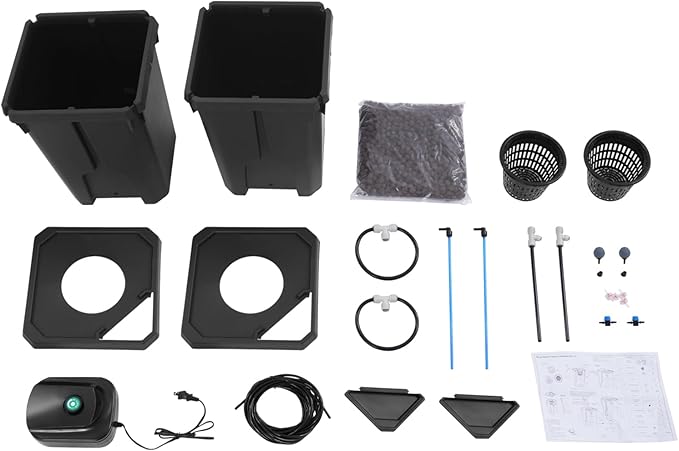 Hydroponic Bucket Indoor Hydroponics Growing System Recirculating Drip Garden System 7.13 Gallon With Air Pump And Clay Gravel Environmentally Friendly And Efficient Indoor Plant Cultivation