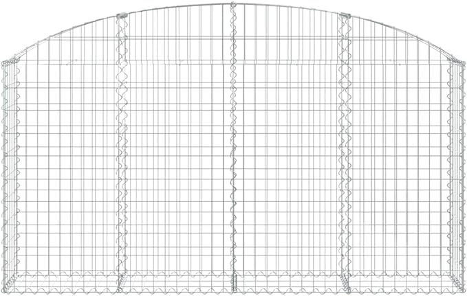 Gabion Basket Silver Galvanized Iron 78.7x11.8x47.2 in Outdoor Planter for Garden Beds Decorative Noise Barrier