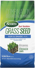 Scotts Turf Builder Grass Seed Sun and Shade Mix with Fertilizer and Soil Improver Thrives in Many Conditions 32 lbs.