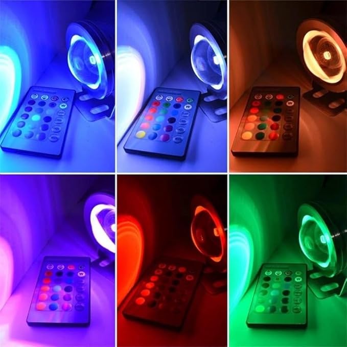 LED Swimming Pool Light- 10W Pond Fountain SpotLights Embedded Floor Lamp Underwater Lights 12V Waterproof IP68 Landscape Lighting(A- RGB)