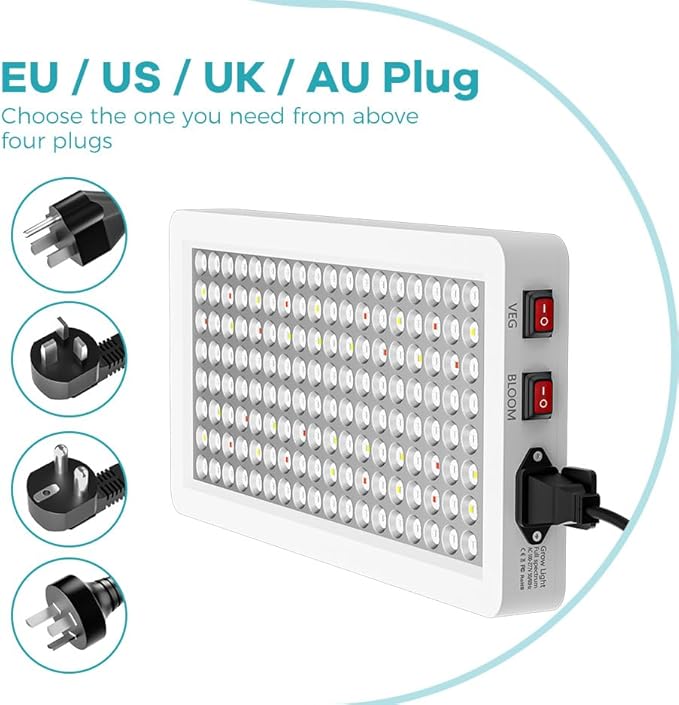 800W High-Efficiency LED Plant Lights 287 LEDs with an Optimized Red-Blue Spectrum Dimmable Veg/Bloom Modes and Adjustable Violet Lighting Guarantee Precise Plant Growth Regulation for Indoor Gardens