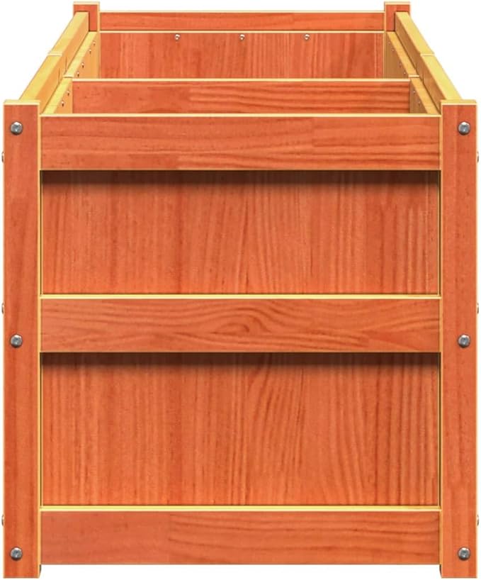 Wooden Raised Garden Bed Garden Planter Box Outdoor Wood Raised Garden Bed for Planting Plants Vegetables Wax Brown 59.1x19.7x19.7 Solid Wood Pine-250