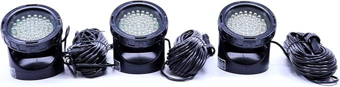 Ocean Mist QL34-60Cx3 Magic Pond Landscape and Water Feature Spotlight 60 LED Color Changing Lights - 3-Pack