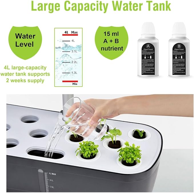 Indoor Herb Garden Kit12 Pods Hydroponics Growing System with LED Grow Light Smart Microgreens Growing Kit with Auto TimerHydroponic Plants Kitsfor Home Kitchen