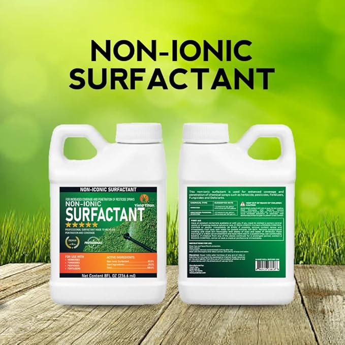 Yield Titan's Non-Ionic 80/20 Surfactant for Herbicides Pesticides Fertilizers and Fungicides to Increase Product Penetration (32OZ)