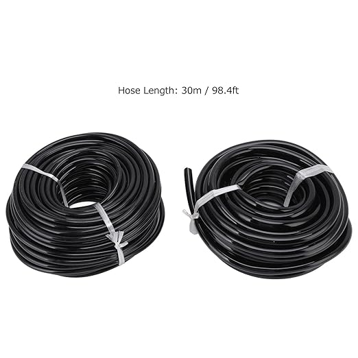 30m Garden Automatic Drip Irrigation Kit Micro Irrigation System for Plants Water Saving Irrigation Set with 30m Hose and Multiple Nozzles for Greenhouse Balcony Patio