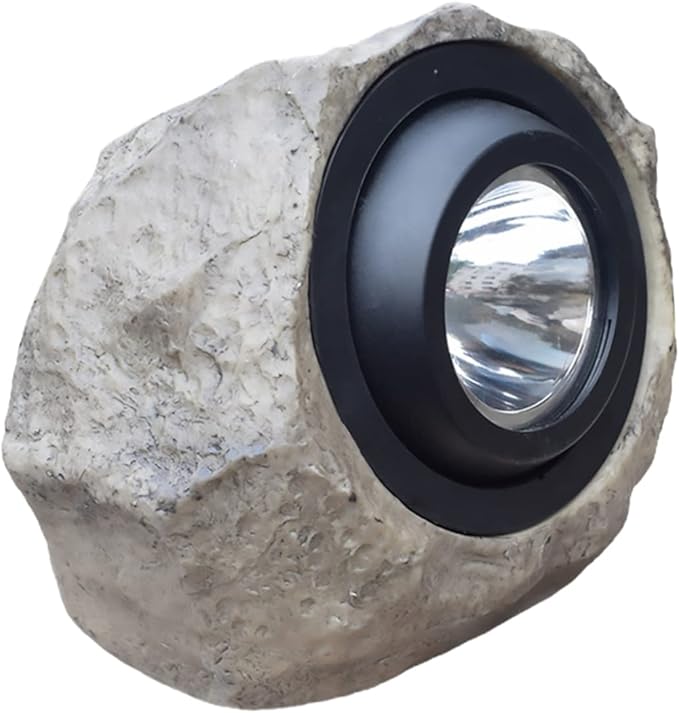 1pc Solar Outdoor Spotlight Imitated Stone Decorative Lamp for Gardens Patios and Lawns Dual Warm Light Settings