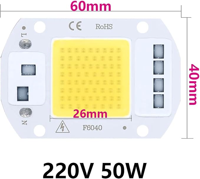 10PCS LED Chip Diode 220V LED Lamp 50W 30W 20W No Need Driver for Flood Light Spotlight LED Full Spectrum Plant Growth Lamp chip(Coldwhite50W)