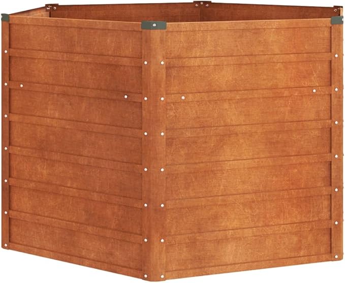 Corten Steel Garden Raised Bed Rusty Raised Garden Bed Kit Outdoor Raised Planter Box for Planting Plants Vegetables Flowers Fruits 50.8x50.8x30.3 Corten Steel-373