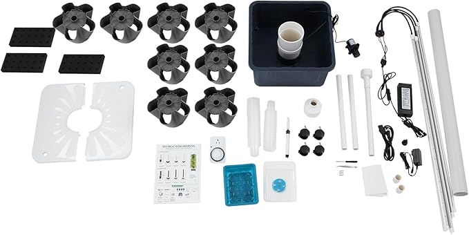 Hydroponics Growing System Indoor Garden 40Pods Herb Garden Kit Indoor with LED Grow Light Fresh Herbs Vegetables Hydroponic Planter for Home Kitchen Office (Gray)