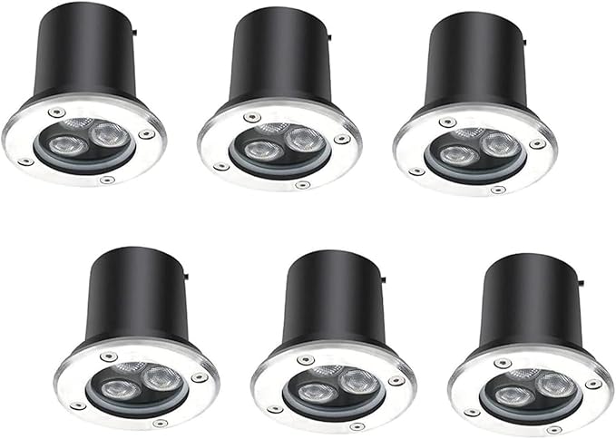 3W IP67 Waterproof LED Landscape Lights - Round Recessed Underground Spotlight Stainless Steel Outdoor Buried Light for Path Deck Yard Garage (Red &amp White Light DC24V)