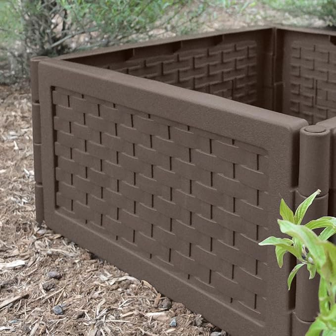 Zenport F580 Modular Raised Garden Bed Brown - 3 Pack