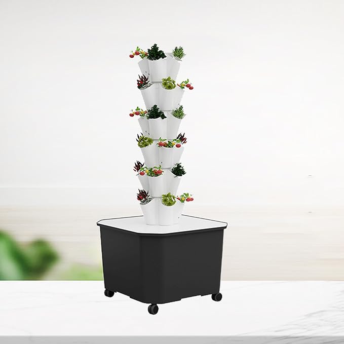 Hydroponics Growing TowerHydroponics TowerAeroponic Garden TowerHydroponics Growing Sys-tem KitVertical Hydroponic Tower GardenWhite-6LAYERS