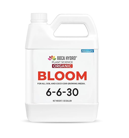 Bloom Soil 6-6-30 | Premium Organic Liquid Bloom Fertilizer | High Potassium Plant Food for Abundant Flowers Fruits &amp Budding Plants | for Soil Soilless &amp Coco Coir Growing Media
