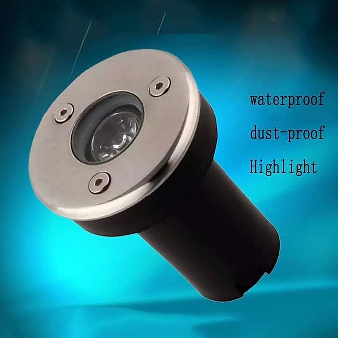 3PCS Ground LED Landscape Lamp - 1/3W Outdoor Buried Lights IP65 Waterproof Underground Buried Lamp Recessed LED Spotlight for Driveway Deck Step Villa DecoratYellow Light 1W