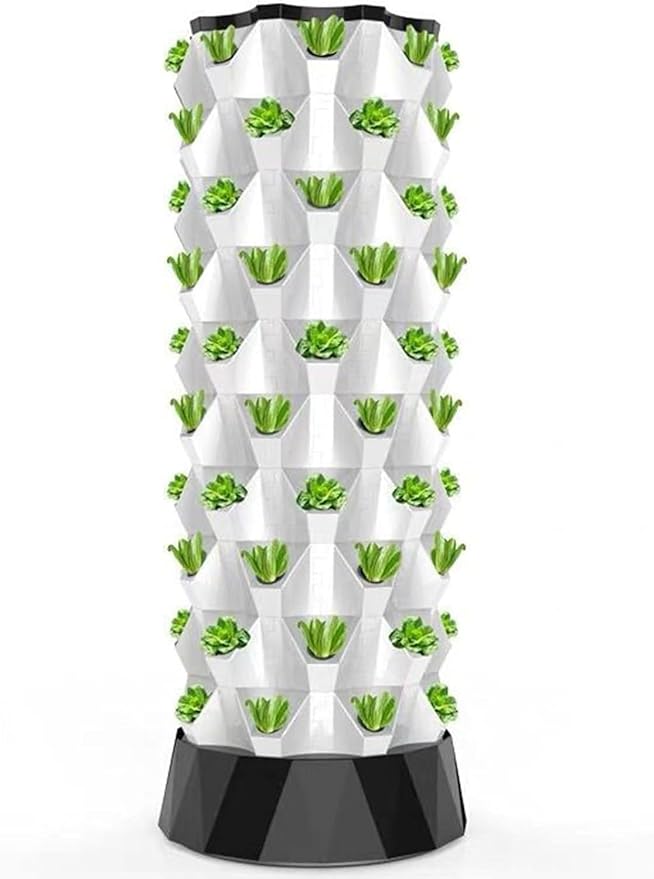 Hydroponics Tower SetVegetable Plant Tower Soilless Cultivation Garden Tower Aeroponics Growing Kit for Herbs Fruits and Vegetables8Layers