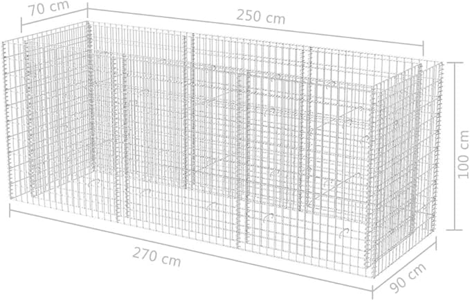 Gabion Raised Bed Steel 106.3x35.4x39.4