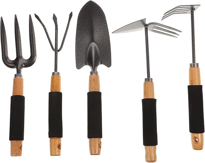 1set Ergonomic Garden Tool Set Planting Shovels and Rakes for Weeding Digging and Aeration Compact and Gardening Supplies Handles