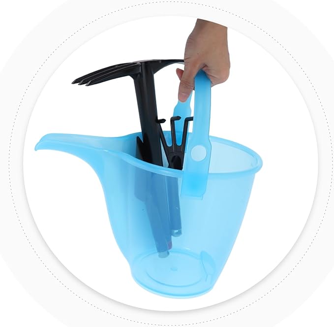 TOYANDONA Gardening Tool Set Compact Plastic Shovel Fork Rake Bucket for Beach Digging Outdoor Fun Educational Gardening Activities Portable Multipurpose Hand Tools for Boys