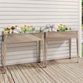 Galvanized Steel Garden Planter Set of 2 Large 39.6x39.6x35.4 inch Rectangular Outdoor Planters for Deck Patio Weather-Resistant Raised Garden Beds