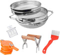 Mr.Bee Honey Harvesting Beekeeping Starter Tool Kit Set of 5 Double Sieve Stainless Steel Honey Strainer Frame Holder Uncapping Fork Honey Gate Extractor and Queen Catcher for Beekeeping Supplies