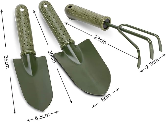 Garden Tools Set 3 Pieces Gardening Hand Kits Garden Accessories Stainless Steel Loose Soil Pot Planting Flowering Tool for Gardening Pruning Pot Planting