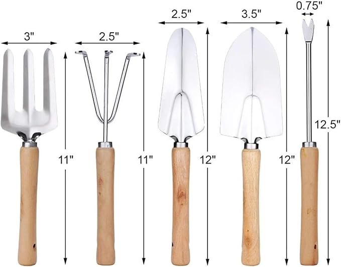 Garden Tool Set 9 Pieces Heavy Duty Stainless Steel Hand Tools with Bucket Bag Gloves is The Best Choice for Gift Giving