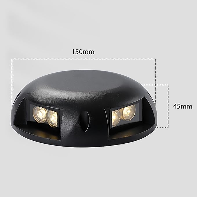LED Landscape Lights - Outdoor Buried Lights Warm White AC 220V Ground Spotlight IP67 Waterproof Walkway Light Stair Step Light No Need to Drill Holes Wall Light Easy Installation