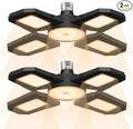 2Pack 200Watts LED Plants Grow Lamp Deformable Indoor Full Spectrum Lights Sunlight E26/E27 Seeds Cultivation Lamps 4 Adjustable Panels Growth Box AC100-277V Green Greenhouse Tent Hydroponics Lighting