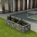 Gabion Raised Bed SteelPlanter Galvanised SteelOutdoor Garden Gabion Stone Basket Planter Raised Vegetable Bedfor Vegetables Flowers Plants 106.3x35.4x19.7