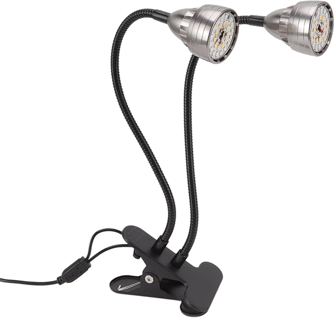 LED Plant Grow Lights Double Head Full USB Powered with Clip 5 - Level Brightness &amp 3 Modes - Flexible 360° Bend for Indoor Plant Light Grow Lights for Plants Growing Succule