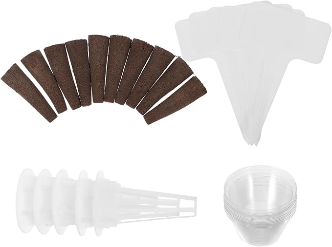 4sets Hydroponic Growing Kit Soilless Planting Pots Grow Basket Insulation Lids Sponge for Indoor Seed Planter