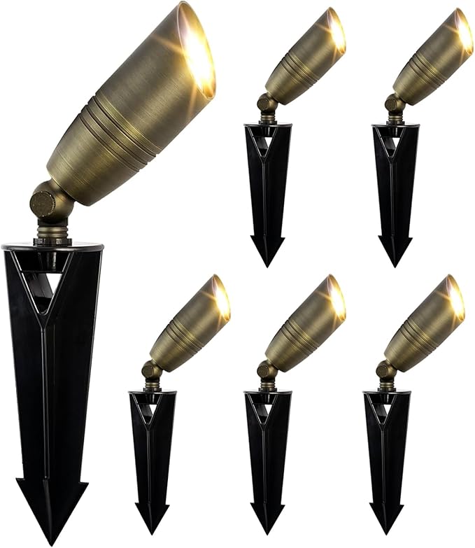 Solid Brass Landscape Spotlight Heavy Duty Bronze LED Spot Lights Waterproof Outdoor Uplighting 12V Low Voltage (6)