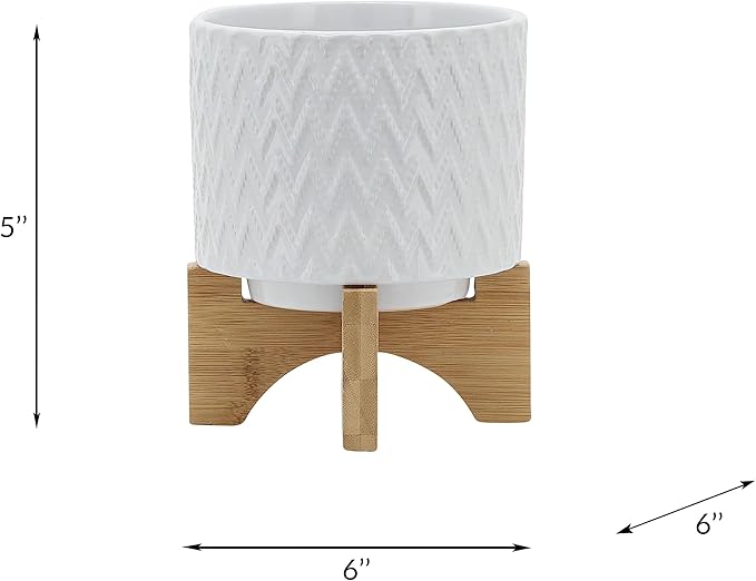 5 Planter W Stand White