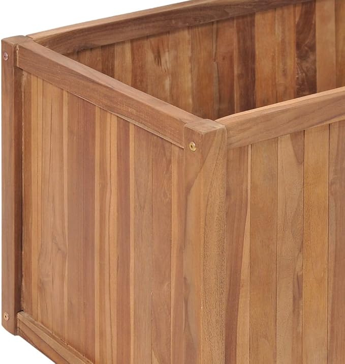 Wooden Garden Raised Bed Outdoor Garden Bed Planter Box for Plants Vegetables Herbs and Flowers 78.7x19.7x19.7 Solid Teak Wood-407