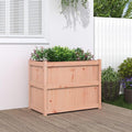 Garden Planter Natural Wood Solid Douglas Fir 35.4x19.7x27.6 in Raised Garden Bed for Outdoor Plants Patio Deck